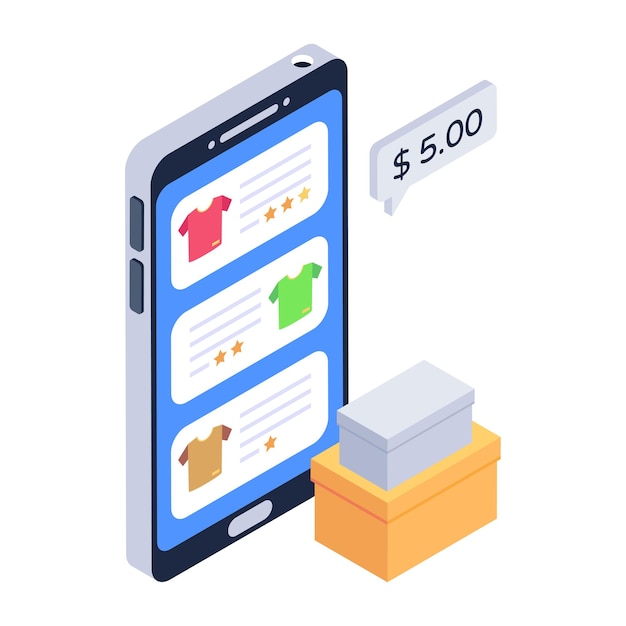 Vector icon of products ratings in isometric design