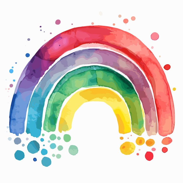 Vector icon rainbow watercolour style white background