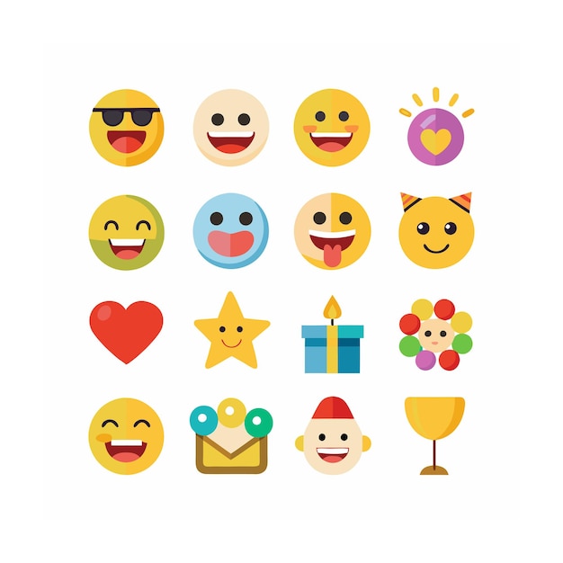 Vector icon reaction emoji and symbol set concept