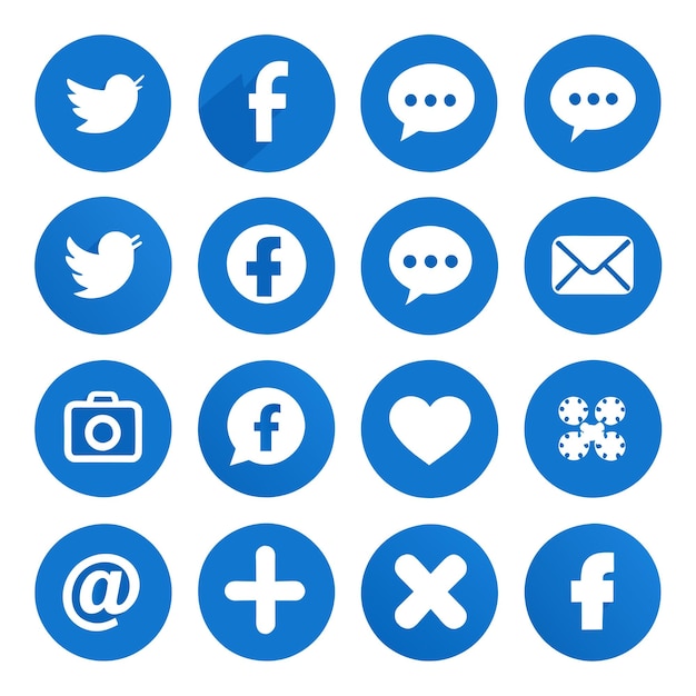 Icon set of popular social applications vector icons