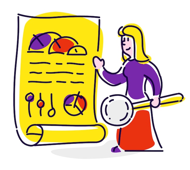 Icon in the style of the cartoon Illustrates the profession of web analytics