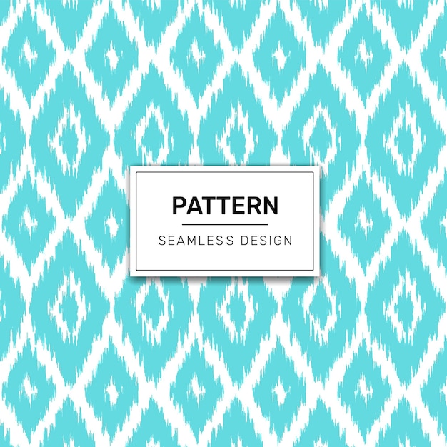 Vector ikat pattern seamless pattern turquoise and white colors