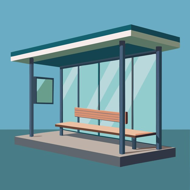 Vector illustrate a simple modern bus stop model