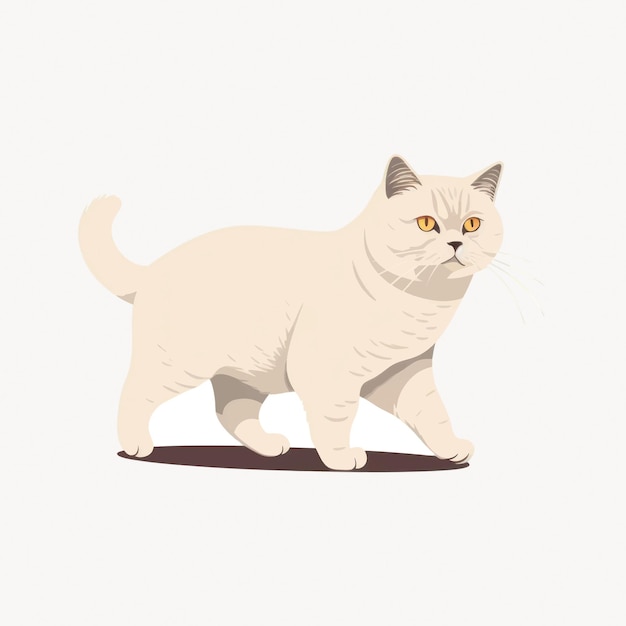 Illustrated cat walking gracefully