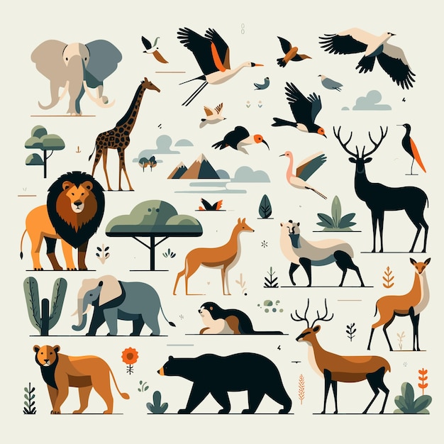 Vector an illustration about world wildlife day with flat design style