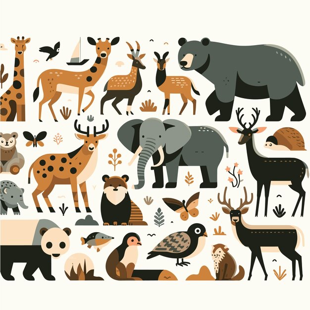 Vector an illustration about world wildlife day with flat design style