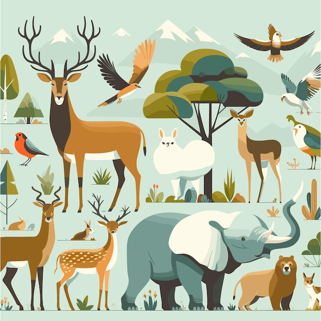 Vector an illustration about world wildlife day with flat design style