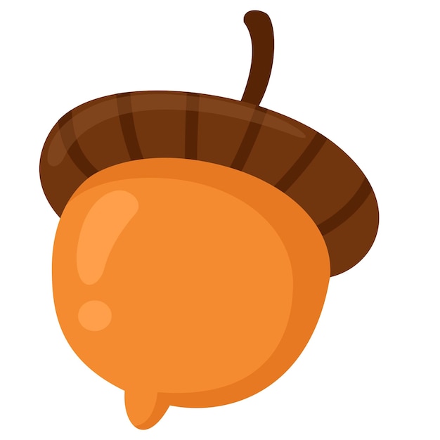 Vector illustration of acorn white on background vector