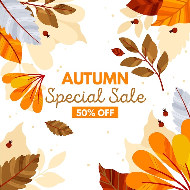 Illustration of autumn sale discounts