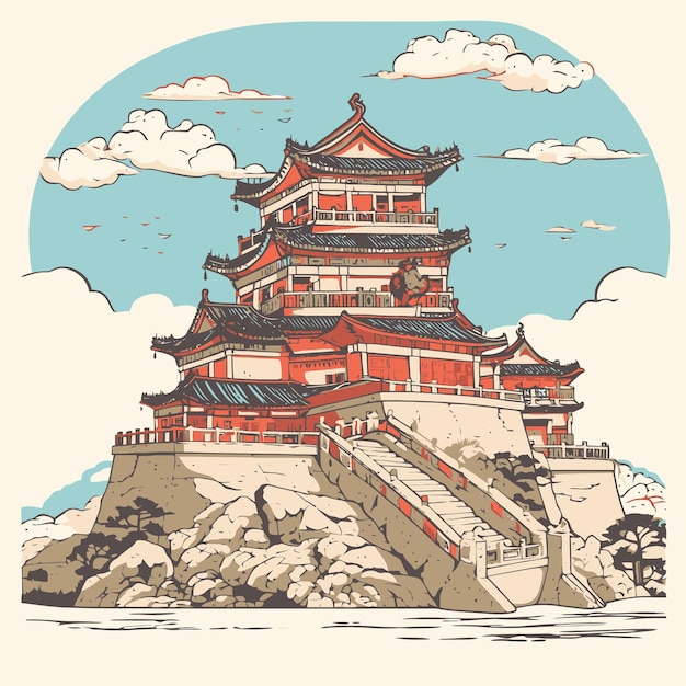 Vector illustration of a castle