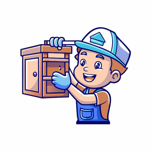 Vector illustration of construction work cartoon characters