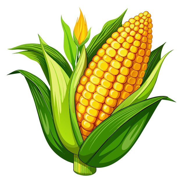 Vector an illustration of a corn with the word corn on it