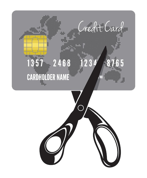 illustration of the cutting of a credit card