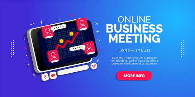 Illustration design of online business meetings.