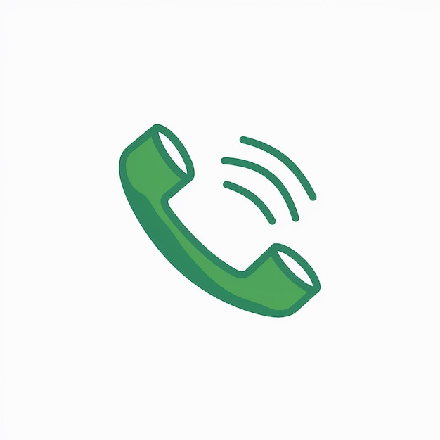 Vector illustration of a green telephone receiver icon on a white background