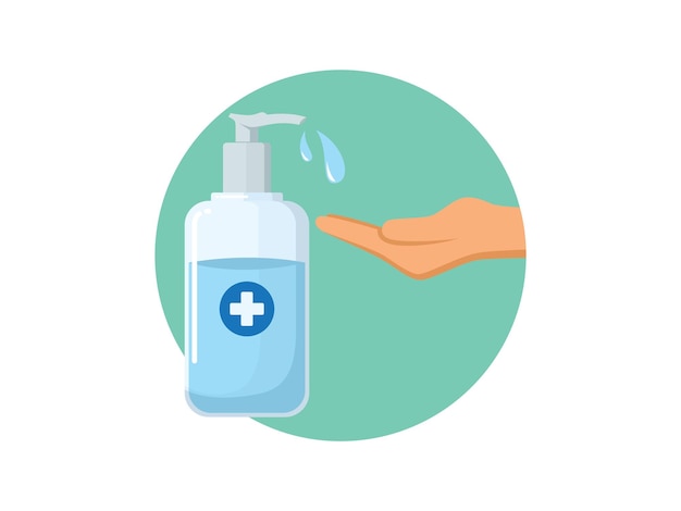 Illustration of Hand Sanitizer Healthcare Prevention vector Flat design