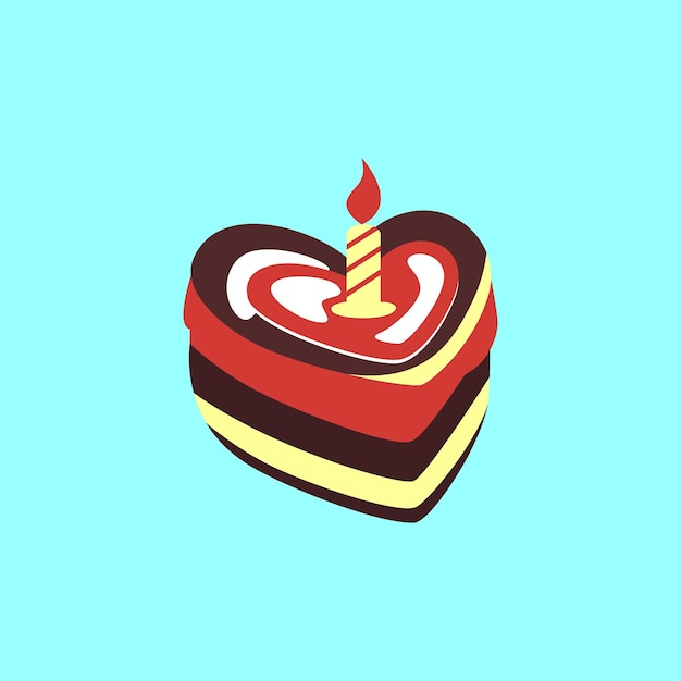 illustration of heart-shaped cakes for anniversaries, Valentine's Day, birthdays, or commercial use