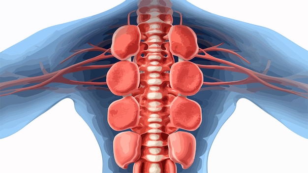 Illustration of Herniated Disc in Human Anatomy Diagram