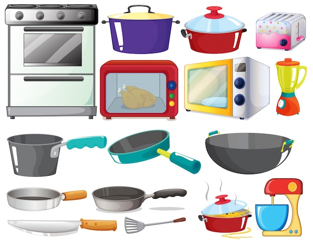 Illustration of kitchen equipments