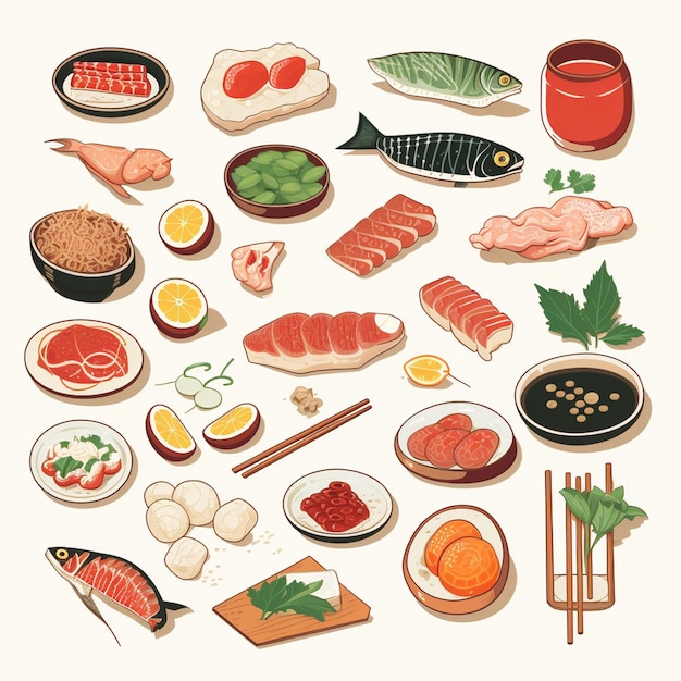 Vector illustration vector japan food design asian japanese traditional retro chinese icon backg