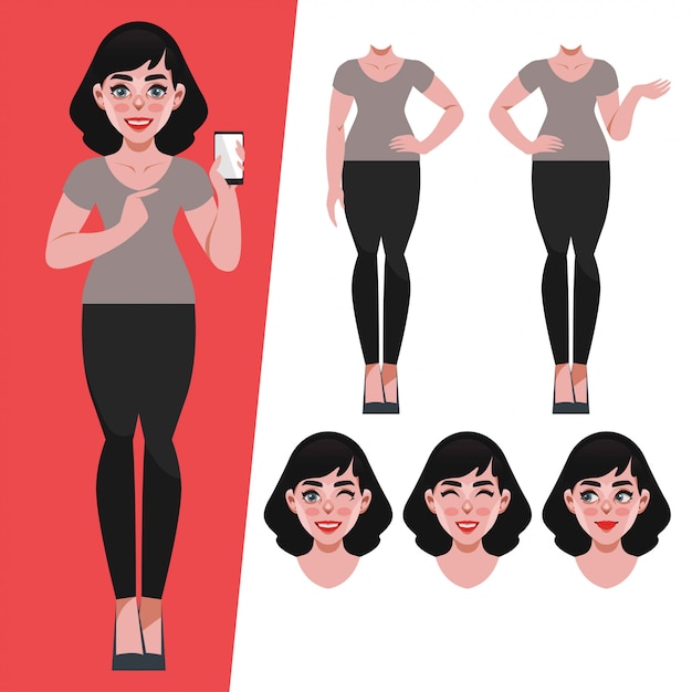 Vector illustration woman pose