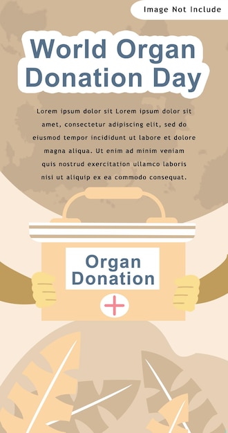 Vector ilustration of vertical poster for world organ donation day