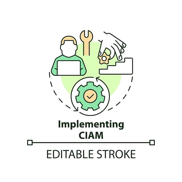 Implementing CIAM concept icon