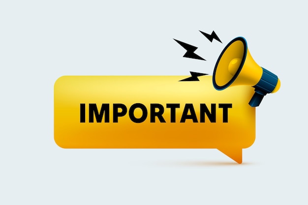 Vector important message megaphone announces news banner service vector illustration