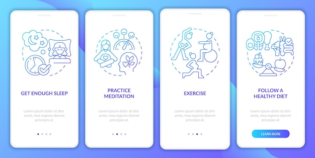 Improving mental health during pregnancy onboarding mobile app page screen