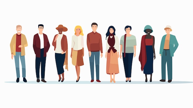 Vector inclusive diversity people vector illustration