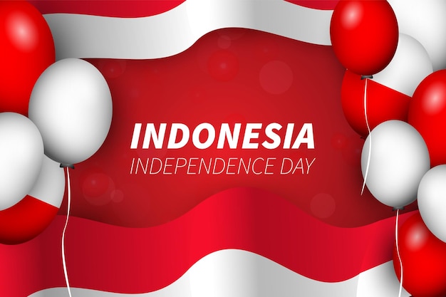 Indonesia happy Independence day balloon background