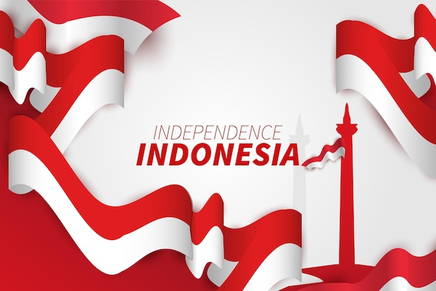 Indonesia Independence background with flag