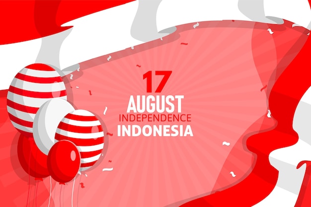 Indonesia Independence day balloon background