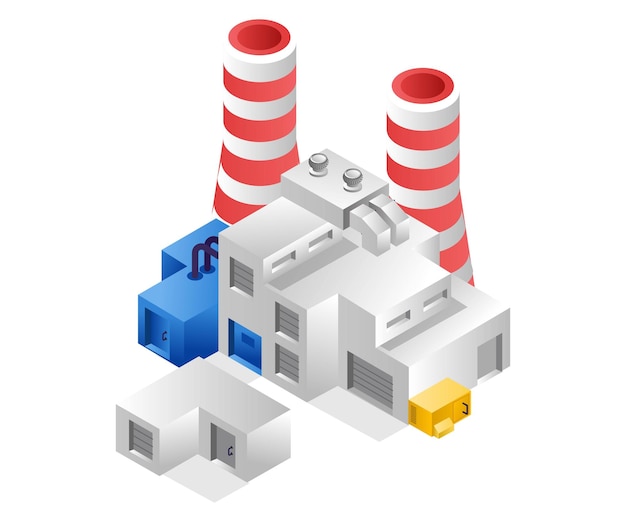 Vector industrial factory with chimney