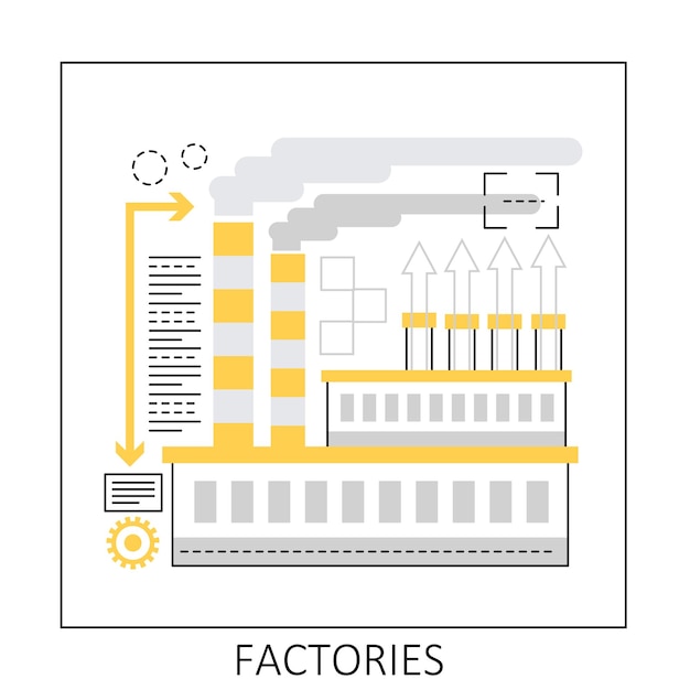 Vector industrial manufacturing factory