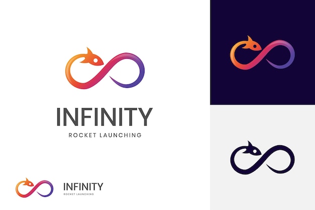 Infinity launch rocket logo icon design rocket launch logo template for business technology identity