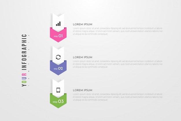 Infographic concept design with 3 options, steps or processes.