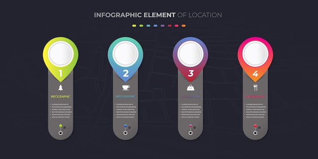 Infographic design element of locations 