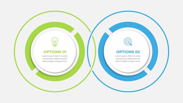 Vector infographic design template timeline concept with 2 steps