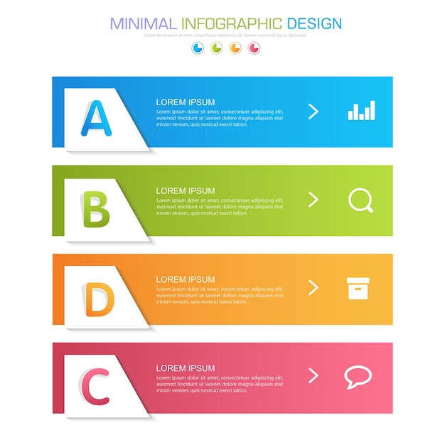 Infographic Elements with business icon process or steps and options workflow vector design