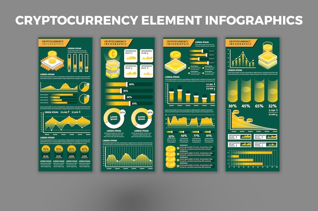 Infographic-sjabloon voor cryptocurrency-elementen