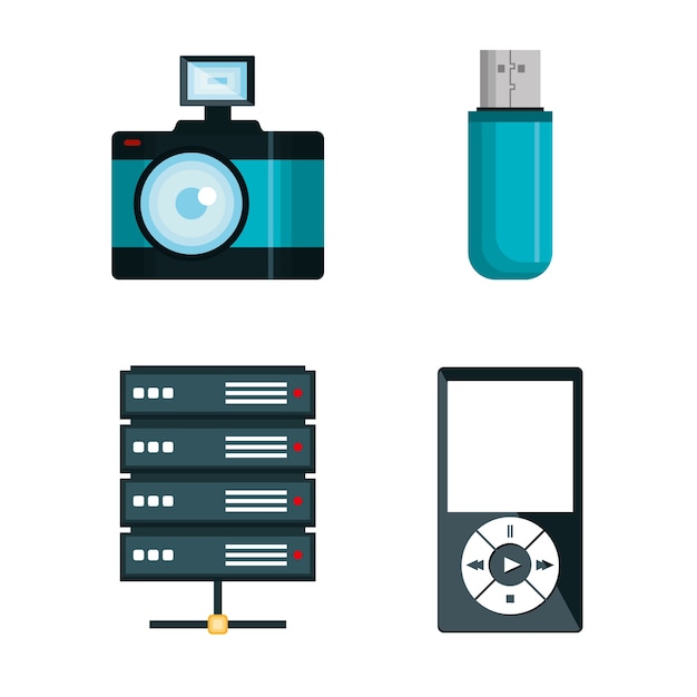 infographic technology flat icons vector illustration design