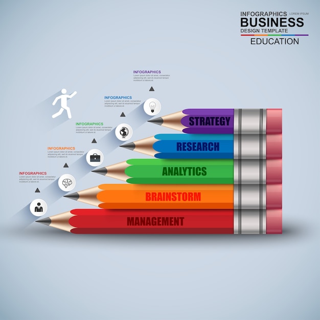 Infographics business stair step success template