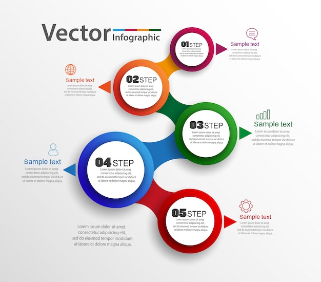 Infographics concept with 5 options or steps