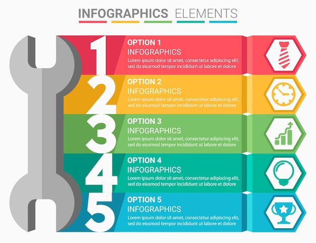 INFOGRAPHICS design the number top five list template