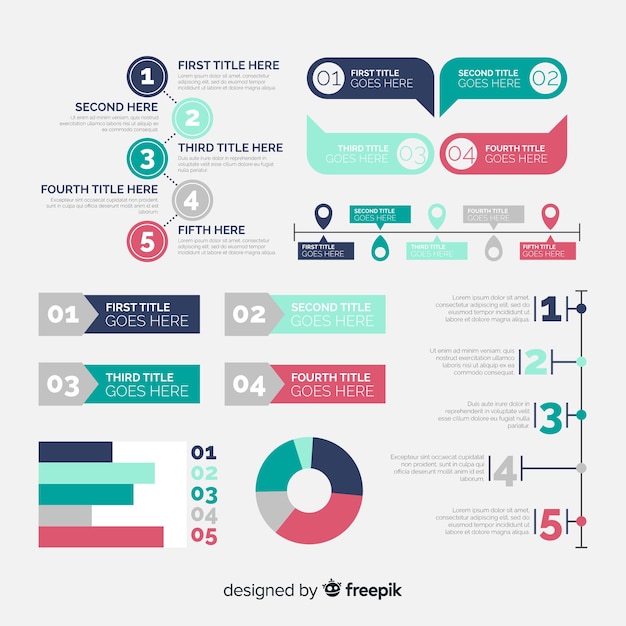 Vector infographics flat elements template