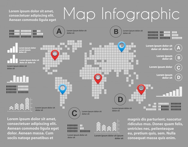 Vector infographics of map scheme