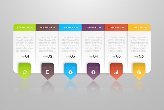 Infographics with options, steps or processes. Can be used for, flow charts, diagram, presentations.