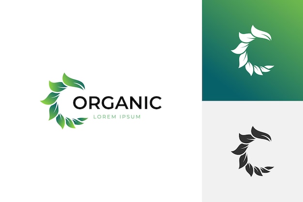 Initial Letter c Leaf Nature Vector Logo icon design for organic product sign element logo bio ecology identity brand logo