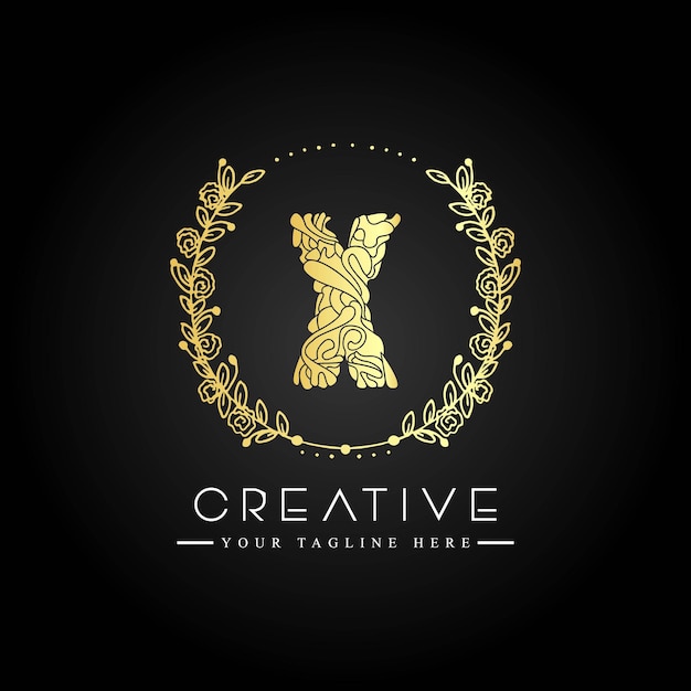 Initial X beauty monogram and elegant logo design.